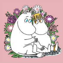 무민 보석십자수 25x25, 무민 커플 플라워