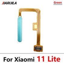 철근탐사기 100% 오리지널 Xiaomi Mi 11 Lite 홈 버튼 지문 메뉴 반환 키 센서 스캐너 플렉스 케이블, 03 Green