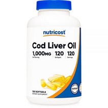 Nutricost Cod Liver Oil 1000mg 소프트젤 GMO 프리 글루텐