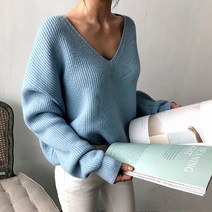 캐시미어 혼방 글리터 니트 앙고라 셔츠 브이넥 파스텔 스웨터