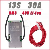 BMS 인산철 18650 배터리 13S 30A 48V 전자 자전거 리튬 이온 리튬 팩 BMS PCB 보호 보드 PCM 밸런스 집적 회로 보드 (와이어 포함), 0130A