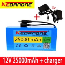 전기자전거 킥보드 충전 배터리 12v 25000mAh 리튬 이온 전식 고용량 12.6v 25Ah AC 전원 전 표시기 포함 12