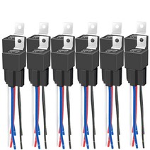 IRHAPSODY 4핀 40/30 AMP 12V DC 릴레이 및 하네스 - 튼튼한 12 AWG 주석 구리 와이어 보쉬 스타일 SPST, 02 4-pin: 12 relays