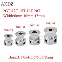 2GT 12 15 16 20 톱니 타이밍 풀리 보어 3174566358mm GT2 벨트 폭 6mm 10mm 15mm 3D 프린터 CNC 부품 프린팅, 12 Teeth Bore 5mm_10mm