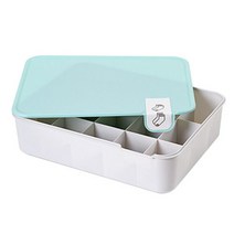 3색 가정용 장식 덮여 브래지어 속옷 스토리지 구획 상자 레이블 뚜껑 트렁크 홈, 09 15 Grids Blue
