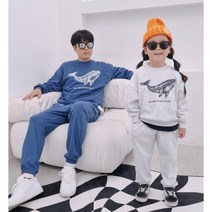 웨일세트 패밀리룩 여행 맨투맨 가족트레이닝복 맘 커플룩