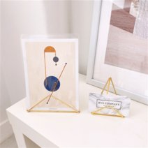 골드 메탈 사진 그림 서류 거치대 와이어 브로셔 꽂이 받침대, SMALL 1칸