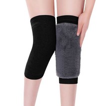 무릎 아대 니슬리브 Winter Plush Knee Pad Faux Rabbit Hair Comfort Thermal Warmer Leg Sleeves For Run, 02 black_02 M