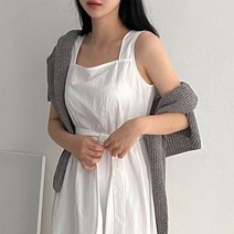 리델 스퀘어넥 바스락 롱 나시 원피스_RUWOPA80004