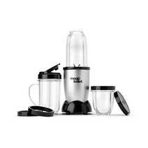 Magic Bullet 블렌더 초고속 믹서기 미니 실버 11 Piece 세트, 실버/블랙