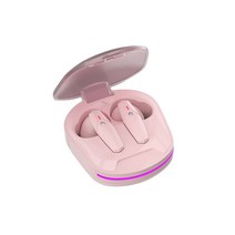 이어폰 조깅 여행 소음 감소 HiFi 사운드 충전식 Bluetooth 호환 5.0 인이어 헤드셋 자동 페어링, 03 Pink