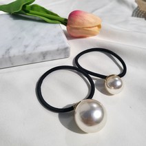 왕 진주 심플 방울 머리끈 2개 1set