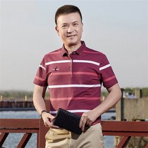 남성 중년 반팔티 카라넥 자수 티셔츠 빅사이즈 WZB0315018
