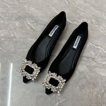 스웨이드 스퀘어 보석 플랫 슈즈 뾰족 성수동 벨벳 승무원 발편한 임산부 구두 돌잔치 빅 사이즈225 255 코사지 발볼넓은 발편한