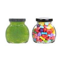 [유리병] 타원유리병160 1개 160ml, 검정마개