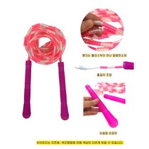 아동 초등학생 어린이용 성장판 체육교구 형광 고무구슬 단체줄넘기 긴줄넘기 5m, PINK