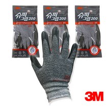 3M 슈퍼그립 니트릴 폼 코팅장갑 (그레이) 작업용 안전장갑, M, 3개