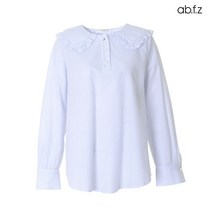 에이비플러스 ab.f.z 프릴 카라 화이트 코튼 블라우스 (AFV1GB03A)