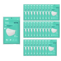 타스플러스에어방역마스크(KF94)(대형)(흰색) 50매입, 1매입 X 50EA