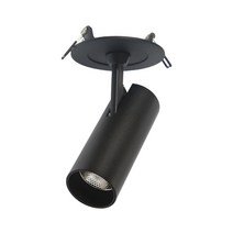 더쎈 3인치 LED 원형 스포트 COB 10W 반매입 일체형 램프포함 전시장 집중조명 각도조절 거실 포인트등 핀조명 스포트라이트 카페조명 전시회조명 미술관 갤러리 모던 심플 매립등, 흑색 전구색