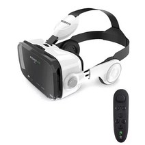 원래 BOBOVR Z4 가죽 3D 판지 헬멧 가상 현실 VR 안경 헤드셋 스테레오 BOBO VR 4-6 휴대 전화, 협력사, Z4 035블랙 리모컨