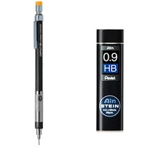 펜텔 그래프렛 샤프 PG509-GD + 아인슈타인 샤프심 HB 세트, 0.9mm, 19세트