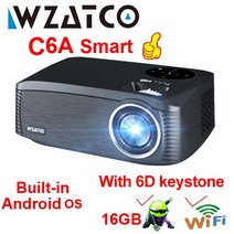 WZATCO-C6 뉴 300 인치 LED 프로젝터 안드로이드 11.0 와이파이 풀 HD 1920x1080P 비디오 프로젝터 홈 시어터 시네마 스마트 폰 비머, CHINA_C6A Smart 9 B