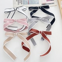 여성 골프 코디 고급 수입 원단 배색 리본 헤어핀 머리핀 악세사리