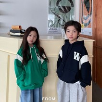 프롬아이 남아 여아 키즈 주니어 봄 바시티 후드 남매룩