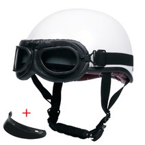 DAYU 다유 빈티지 클래식 오픈페이스 오토바이 헬멧, 진주백 할레흑차