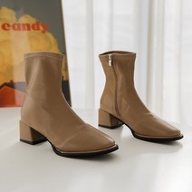슈뿐 베이직 사각코 스판 삭스 앵클 부츠(5cm)