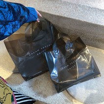 Z3JC 쇼퍼백 미니 블랙 토트 백팩 토트백, Z3JC 핸드헬드 투명블랙 라지 39*39*10cm, 비닐봉지 10마리