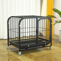 대형견 켄넬 큰 개집 고양이 격리장 실내 이동식 케이지, S 54x38x51 흑색