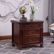 북유럽 클래식 엔틱 고무나무 안방 침대옆 선반 협탁 침실 고전 테이블, A 소형