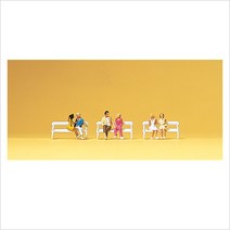 Preiser 79092 디오라마 미니어처 테라리움 공원 벤치 의자의 사람 6명 세트 사람 피규어 모형 1:160 사이즈