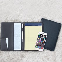 직장인 미팅용 가죽메모패드A5 판촉용 노트패드커버 메모장, 브라운