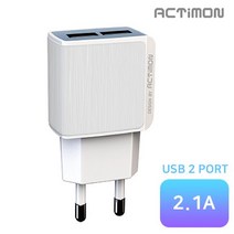 모즈온 액티몬 USB케이블 5핀 8핀 C타입, 액티몬 USB듀얼포트 2.1A 가정용충전기