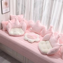 윈도우 시트 침실 아파트 거실 벤치 쿠션 창틀 매트 창가 소파 공간 발코니 의자 창틀매트 쿠션 세트, 토끼 봉제 인형 핑크 [두꺼운 버전]