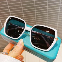 192 고급 빅사이즈 골드 스퀘어 투명 뿔테 여자 패션 선글라스 데일리 운전 안경