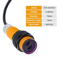 iot스위치 E3F-DS30C4 근접 스위치 광전 센서 NPN PNP DC5-36V 30cm 감지 범위 조정 E3F-DS30P1/P2/C2/Y1, [08] E3F-DS10 C4, 08 E3F-DS10 C4