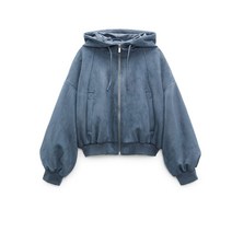 자라 ZARA 스타일 캐주얼코트 3046824 스웨이드 질감 후드 점퍼