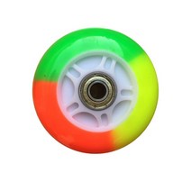 2개 80-120 미리메터 LED 플래시 라이트 업 휠 미니 마이크로 스쿠터 ABEC-7 베어링, 06 colorful76MM