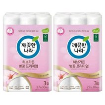 깨끗한 나라 허브가든 벚꽃 롤화장지, 2팩, 60롤
