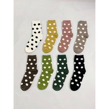끌림샵 [2켤레] 러블리 도트 땡땡이 중목 여자양말 (8color)