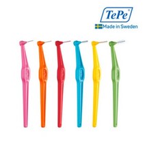 테페 스웨덴 교정용 임플란트용 치간칫솔 ㄱ자형 앵글 0.4~0.8mm 6개입, 오렌지 0.45mm, 6개
