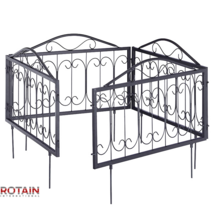 화단울타리 정원 테두리 미니 철망 휀스 마당 전원주택 북유럽 조경 4P, A타입—블랙 쿼티