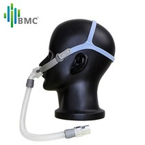 양압기 마스크 BMC P2 Nasal Pillows Interface 필로우마스크 코마스크, 검은색 헤드기어