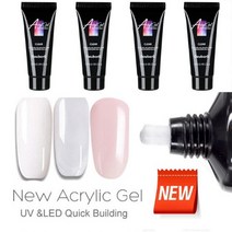 고고블랑 네일연장 폴리젤 아크릴젤 45ml 단품, 클리어+클리어+화이트