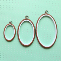 릴리패브릭 타원형수틀 나무무늬결액자형, 9.5X7.5