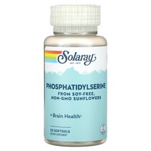 해외 3410000533 Solaray (솔라레이) Solaray Phosphatidylserine 30 Softgels, One Color, One Size